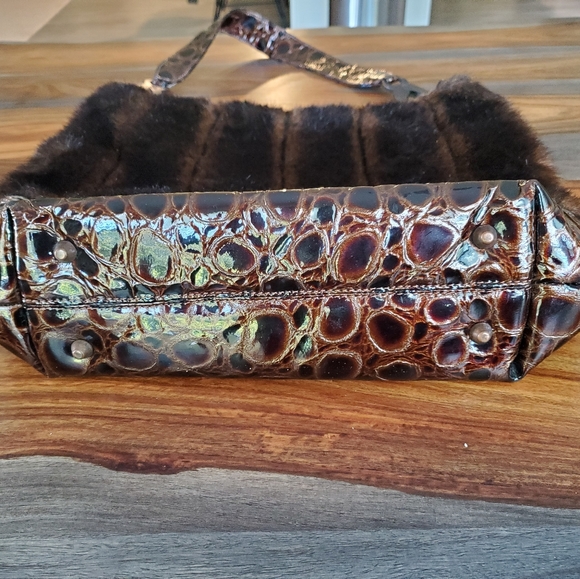 "Jayne" Faux Fur Bag, Like New, Zipper Pocket, Purse, Shades of Brown - Picture 8 of 8